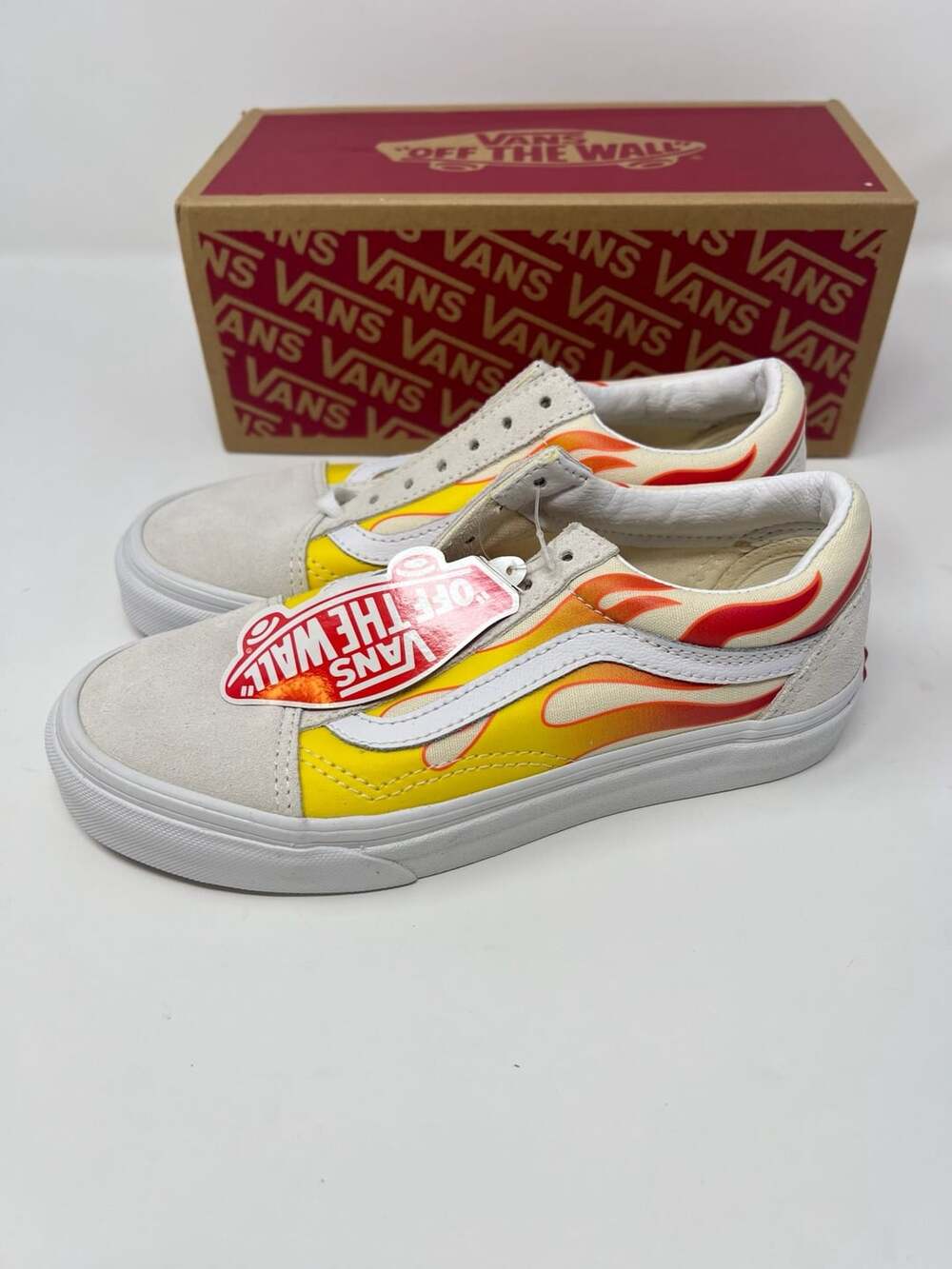 Vans Old Skool Flame White/Classic White Skateboarding Sneakers